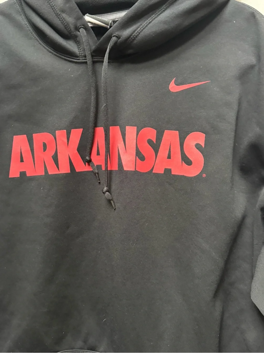 Nike Black Zip-Up Hoodie with Red Arkansas Logo Size 2XL